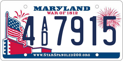 MD license plate 4AD7915