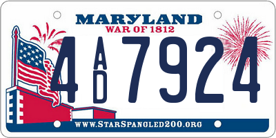 MD license plate 4AD7924
