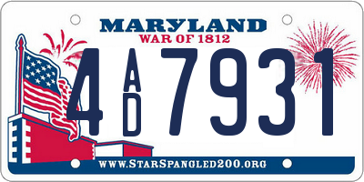 MD license plate 4AD7931