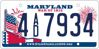 MD license plate 4AD7934