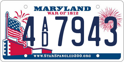 MD license plate 4AD7943