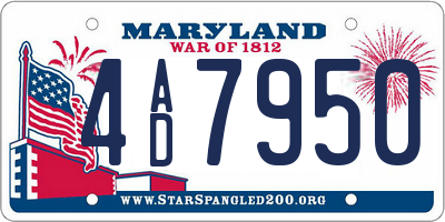 MD license plate 4AD7950