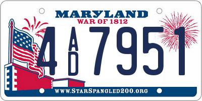 MD license plate 4AD7951