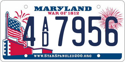 MD license plate 4AD7956