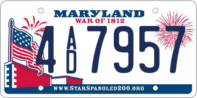 MD license plate 4AD7957