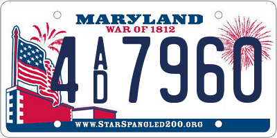 MD license plate 4AD7960