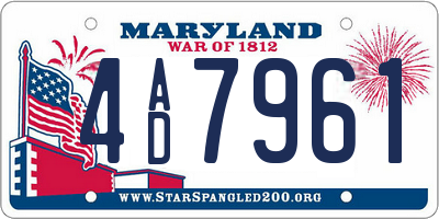 MD license plate 4AD7961