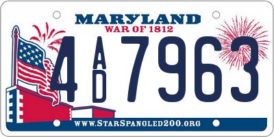 MD license plate 4AD7963