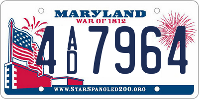 MD license plate 4AD7964