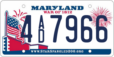MD license plate 4AD7966