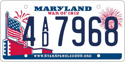 MD license plate 4AD7968