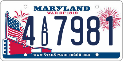 MD license plate 4AD7981