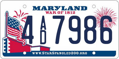 MD license plate 4AD7986