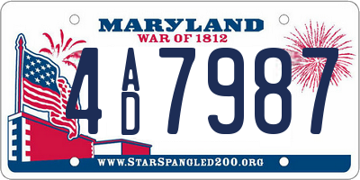 MD license plate 4AD7987