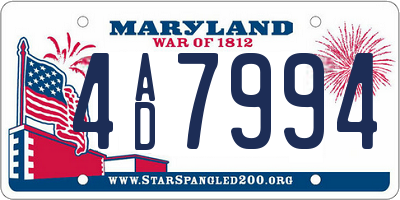 MD license plate 4AD7994