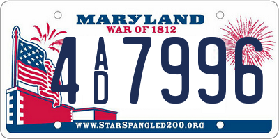 MD license plate 4AD7996