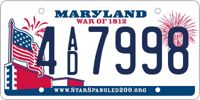 MD license plate 4AD7998
