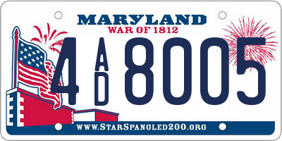 MD license plate 4AD8005