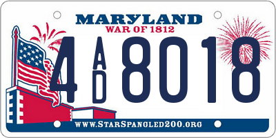 MD license plate 4AD8018