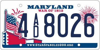 MD license plate 4AD8026