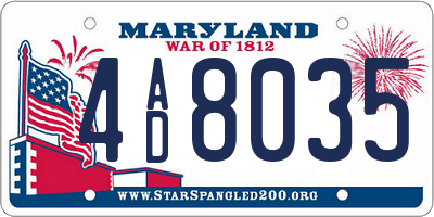 MD license plate 4AD8035