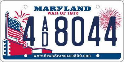 MD license plate 4AD8044
