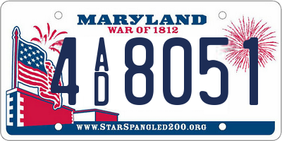 MD license plate 4AD8051