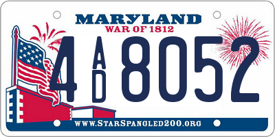 MD license plate 4AD8052