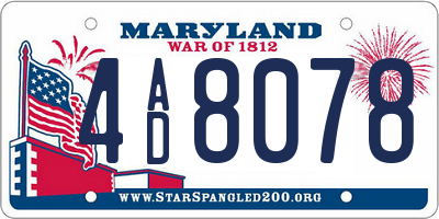 MD license plate 4AD8078