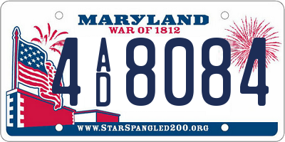 MD license plate 4AD8084