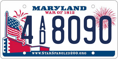 MD license plate 4AD8090