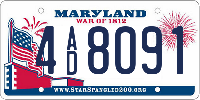 MD license plate 4AD8091