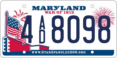 MD license plate 4AD8098