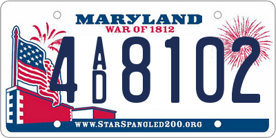 MD license plate 4AD8102