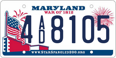 MD license plate 4AD8105