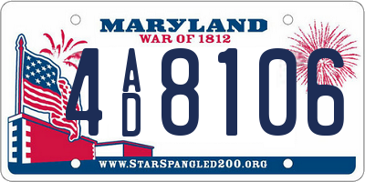 MD license plate 4AD8106