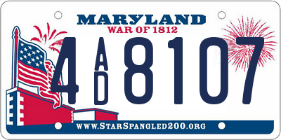 MD license plate 4AD8107