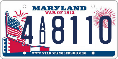 MD license plate 4AD8110