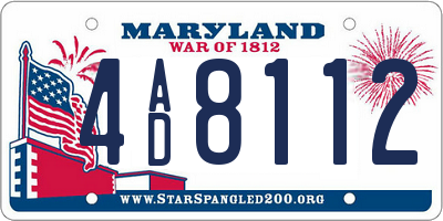 MD license plate 4AD8112