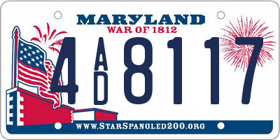 MD license plate 4AD8117