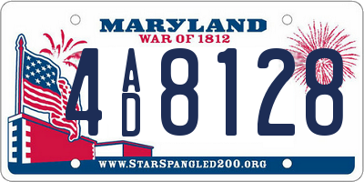 MD license plate 4AD8128