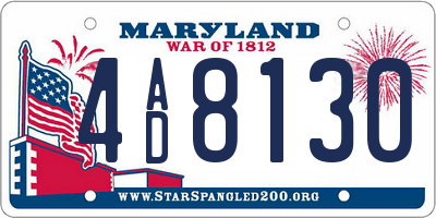 MD license plate 4AD8130