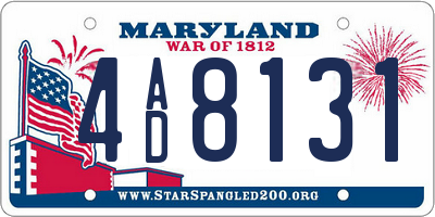 MD license plate 4AD8131