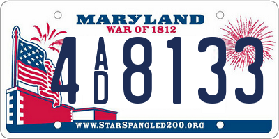 MD license plate 4AD8133