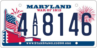 MD license plate 4AD8146