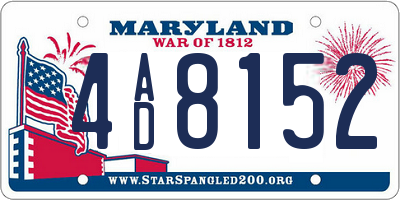 MD license plate 4AD8152