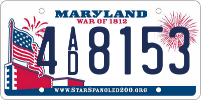 MD license plate 4AD8153