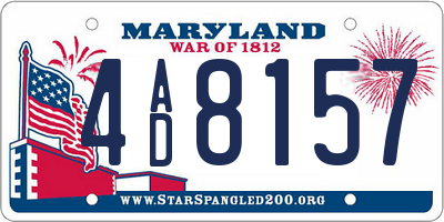 MD license plate 4AD8157