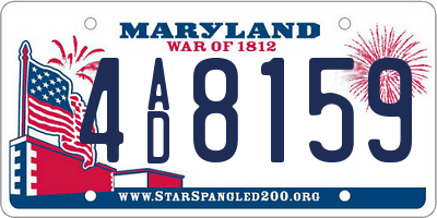 MD license plate 4AD8159