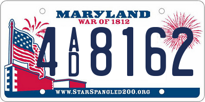 MD license plate 4AD8162
